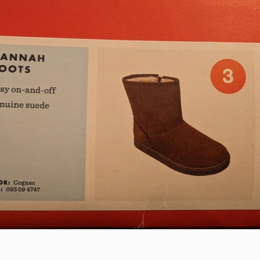 Girls Brown Suede Boots (Size 3)